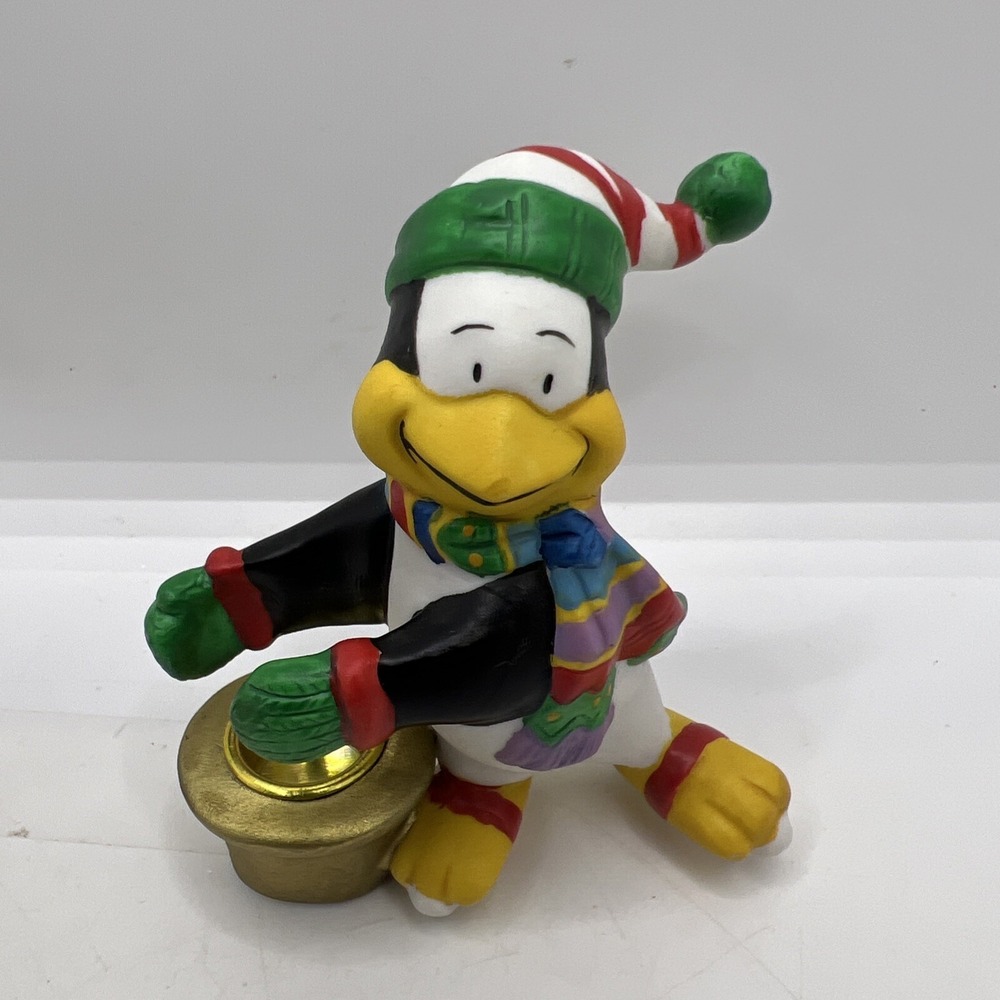 Vintage 1995 Penguin Christmas Candle Holders Set Of 4 - Picture 2 of 15